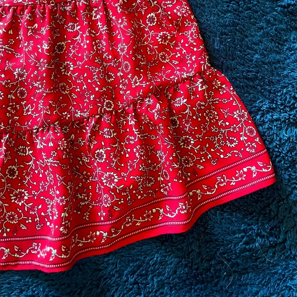 Max Studio Red Floral Mini Dress With Long Sleeves Size Medium - Picture 8 of 8